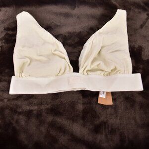 Skims Women's XL Triangle Bralette Bone Cream Color Ribbed Wireless